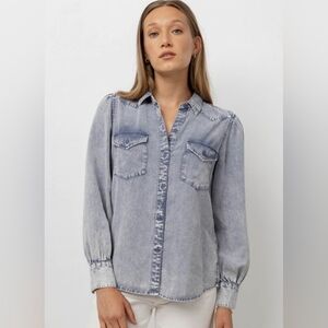 Rails Ada Blue Acid Wash denim button down Size Small